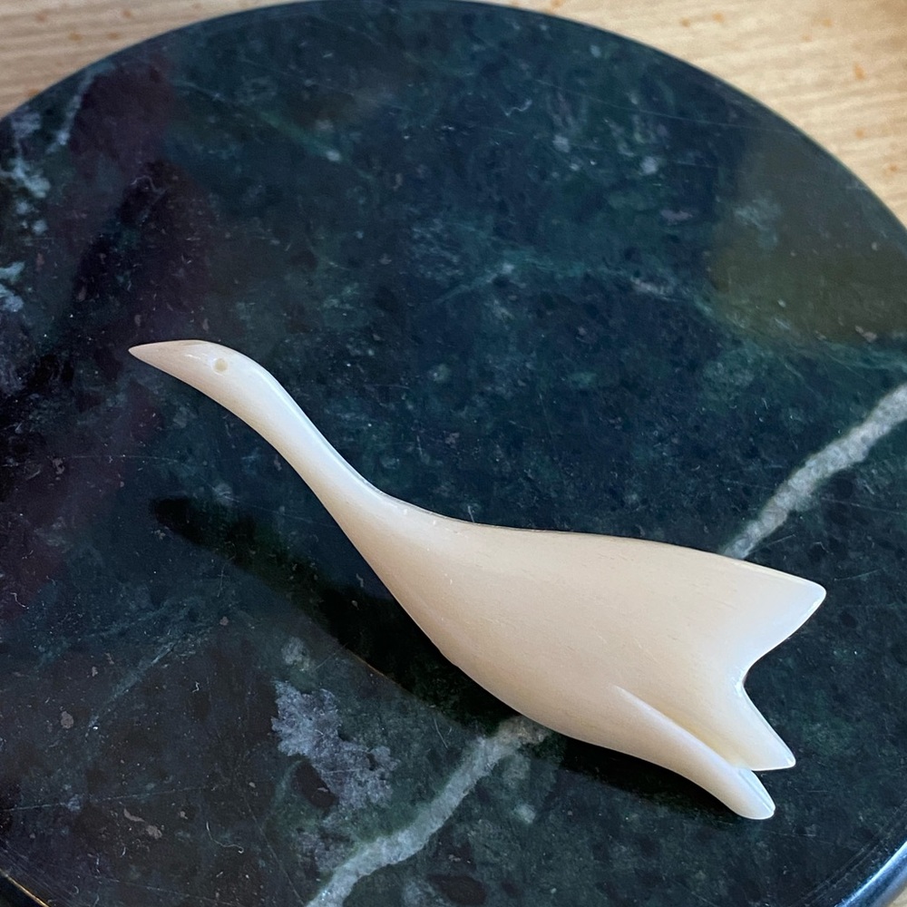 Vintage Bone/Ivory Bird Brooch